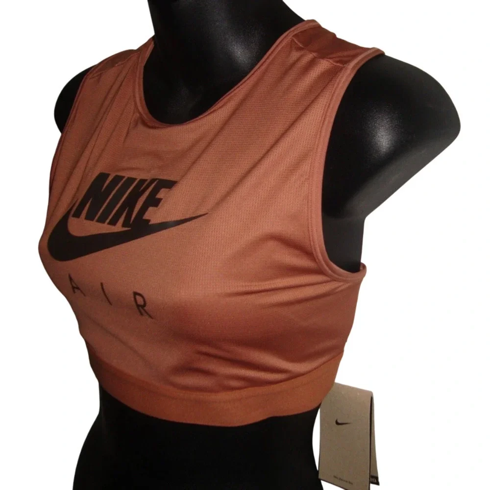 Nike Women's Air Dri-Fit Swoosh Sports Bra DM0643-215 Mineral Brown Size X-Large